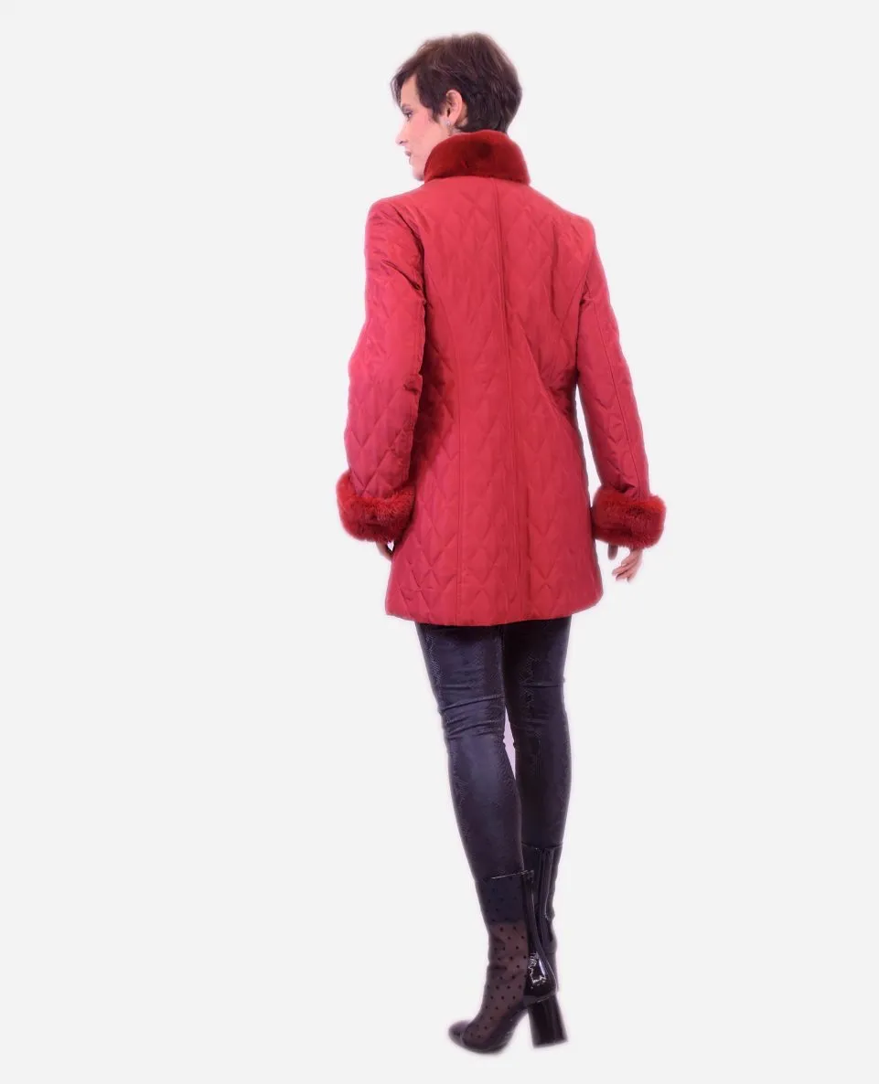 Gabardina de mujer con el forro desmontable de rex rasado