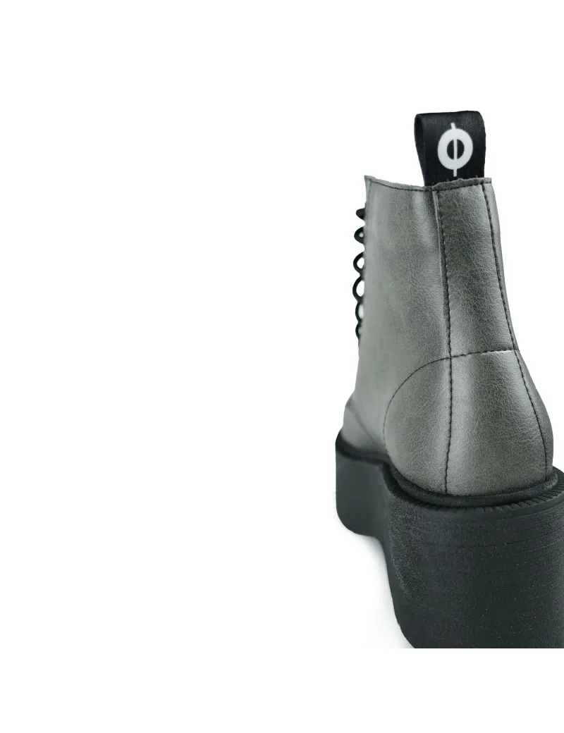Grey ankle boots with high platform