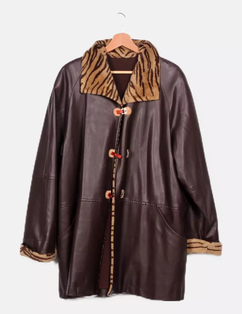 Gumor Abrigo marrón combinado