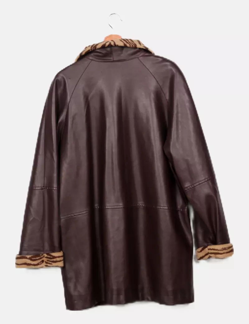 Gumor Abrigo marrón combinado