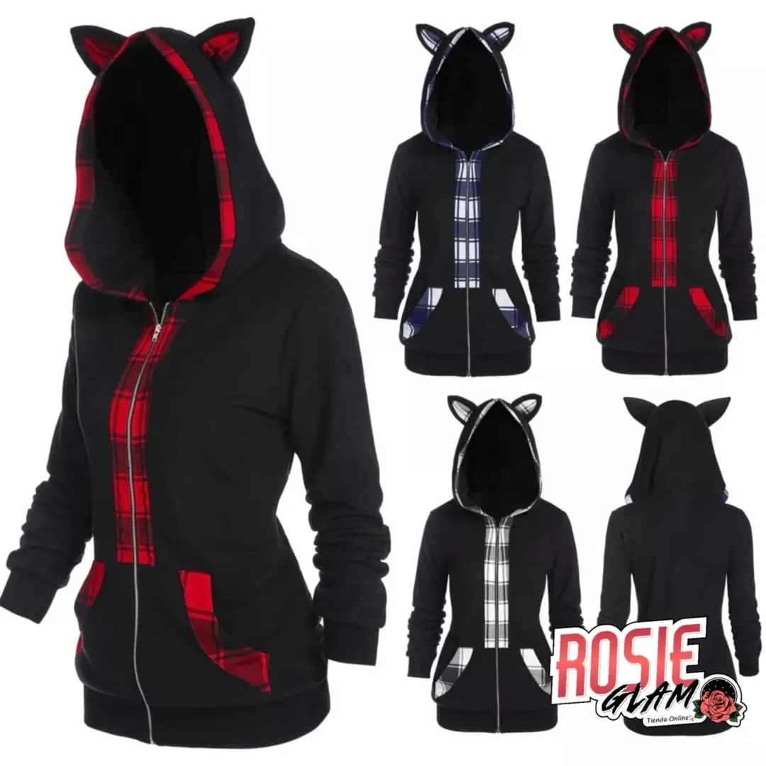 HOODIE OREJAS ESCOCESA  ROSIEGLAM