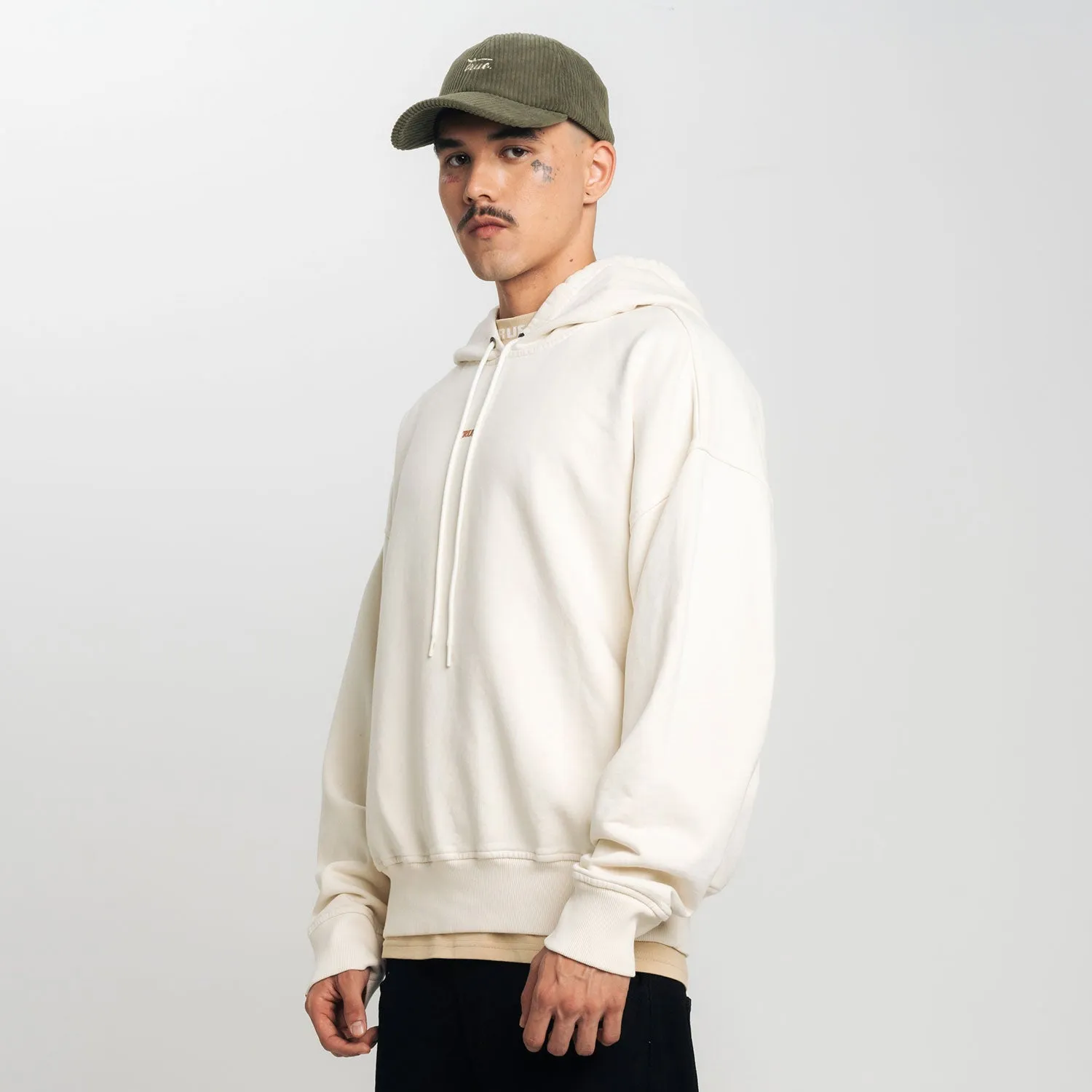 HOODIE SERIF LOGO  CREMA