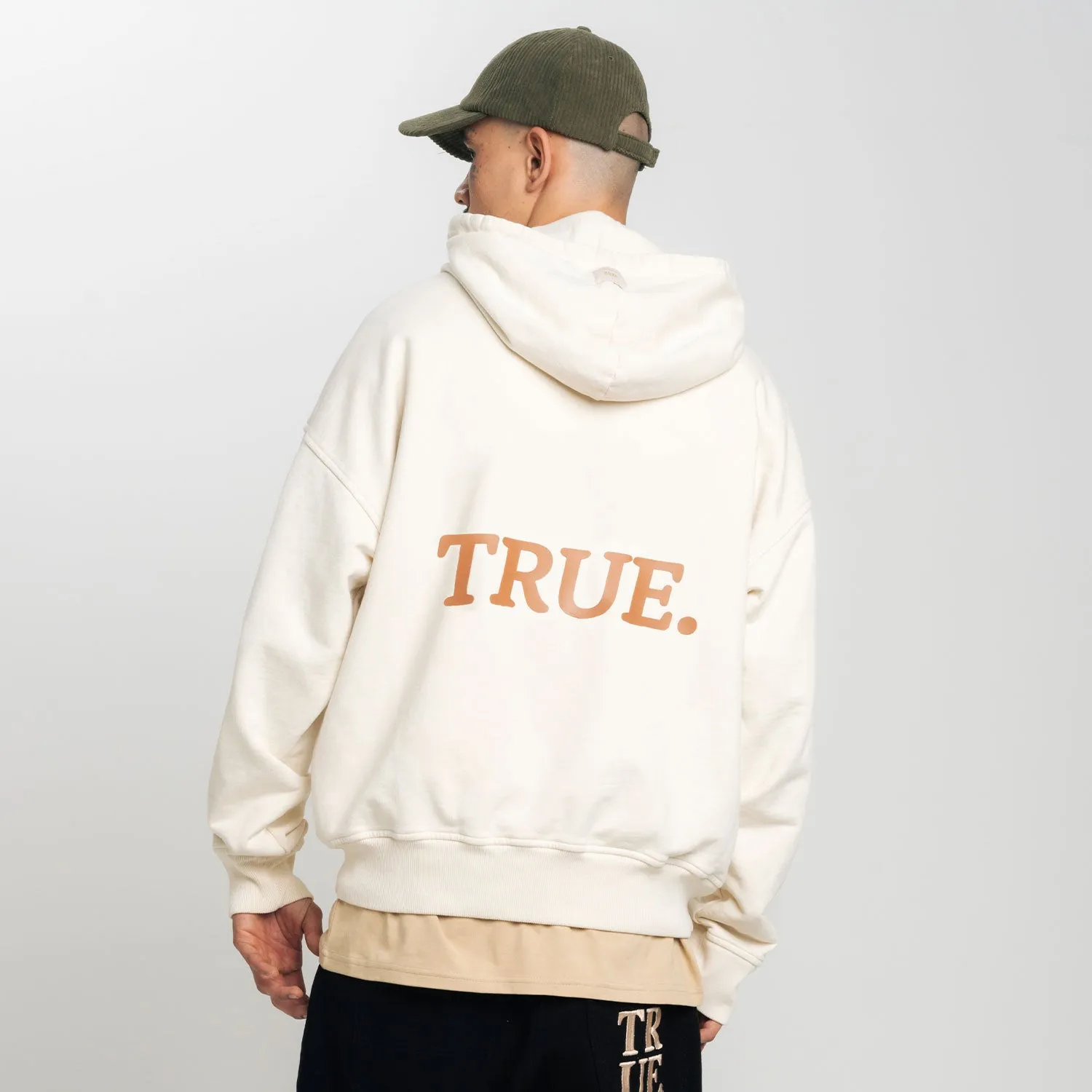 HOODIE SERIF LOGO  CREMA