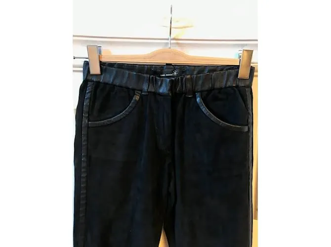 ISABEL MARANT Pantalón T.Gamuza XS Internacional Negro 