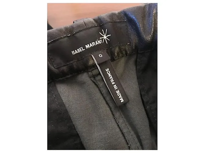 ISABEL MARANT Pantalón T.Gamuza XS Internacional Negro 