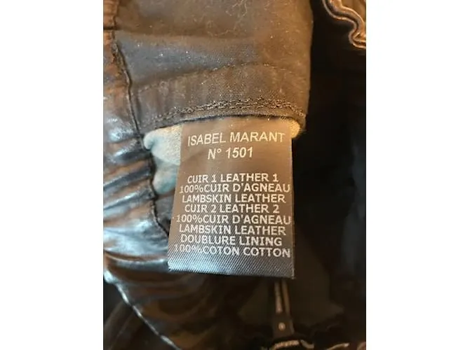 ISABEL MARANT Pantalón T.Gamuza XS Internacional Negro 