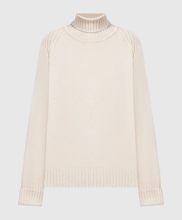 John Smedley Fairlie beige wool and cashmere sweater