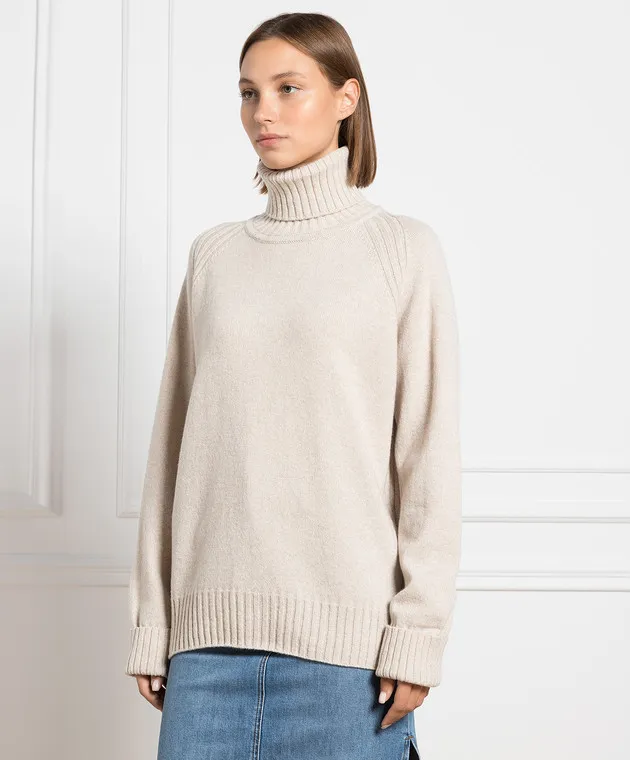 John Smedley Fairlie beige wool and cashmere sweater