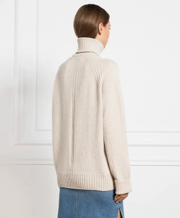 John Smedley Fairlie beige wool and cashmere sweater