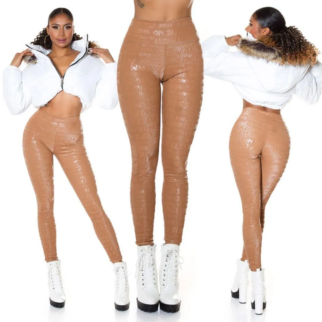 Leggings Térmicos Estampados Marrón 