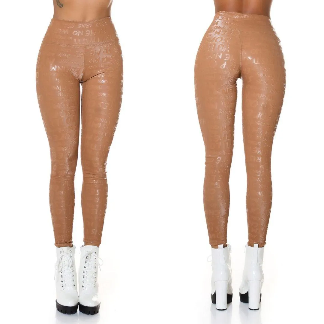 Leggings Térmicos Estampados Marrón 