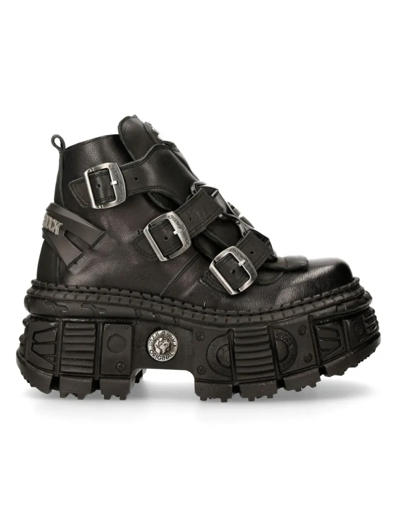 Luxor tank high black leather ankle boots