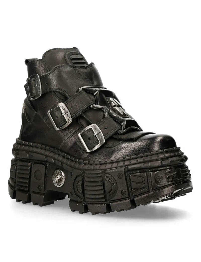 Luxor tank high black leather ankle boots