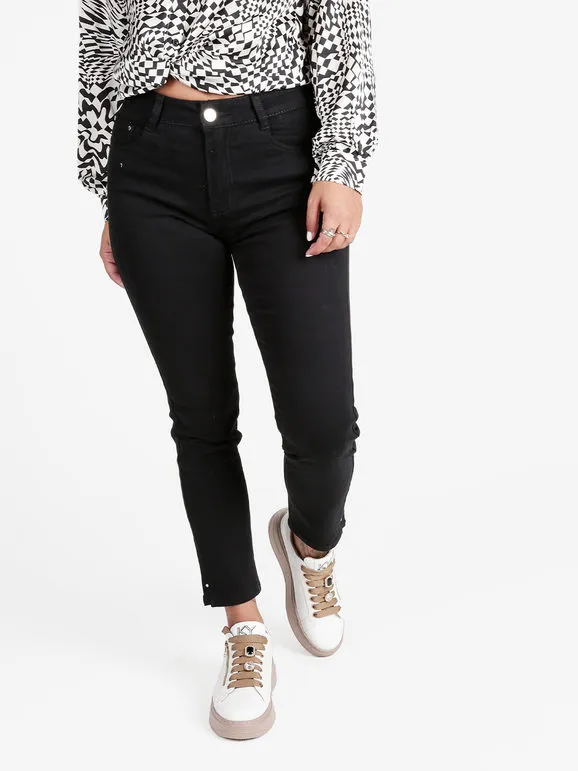 Max & Liu Pantalón de mujer regular fit con detalles de strass
