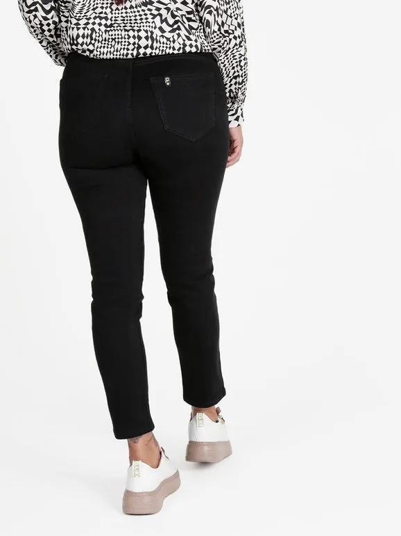Max & Liu Pantalón de mujer regular fit con detalles de strass