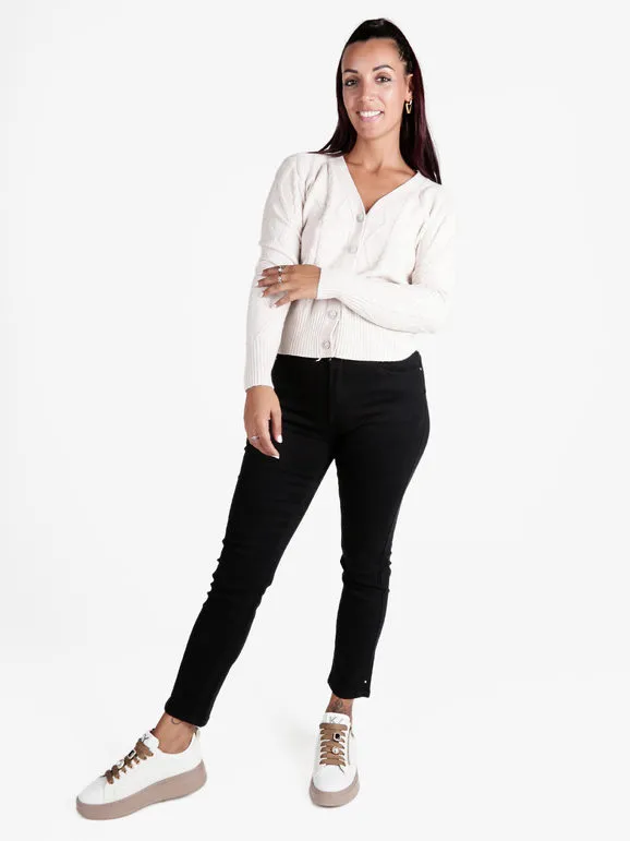 Max & Liu Pantalón de mujer regular fit con detalles de strass