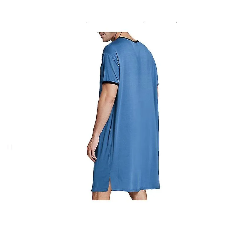 Men Nightshirt Loungewear Nightdress Plain Sleepwear