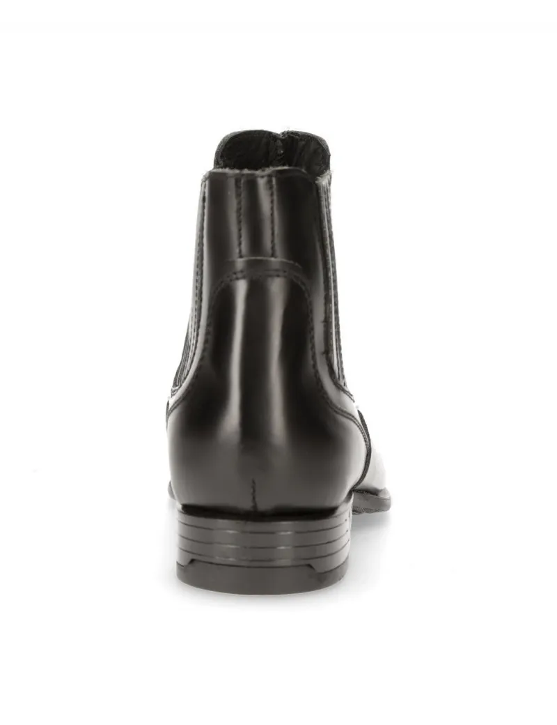 Men's leather black gum boots