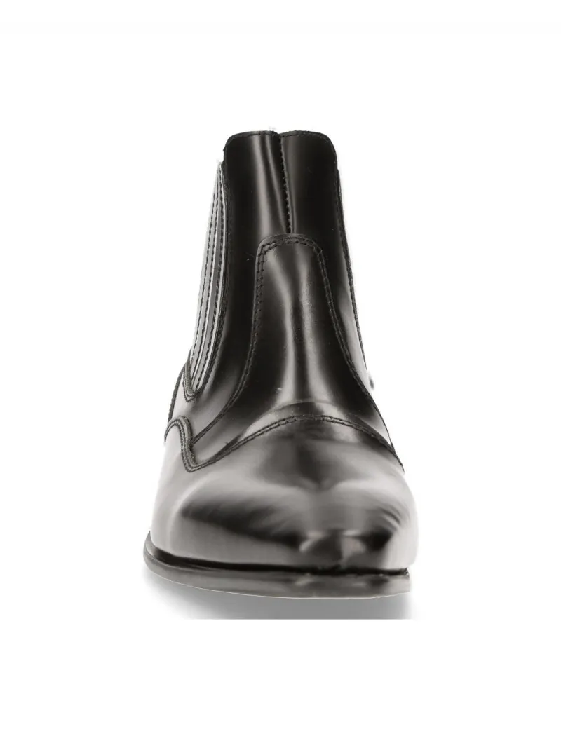 Men's leather black gum boots