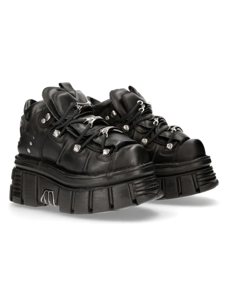 NEWROCK BLACK TOWER ACER ANKLE BOOTS