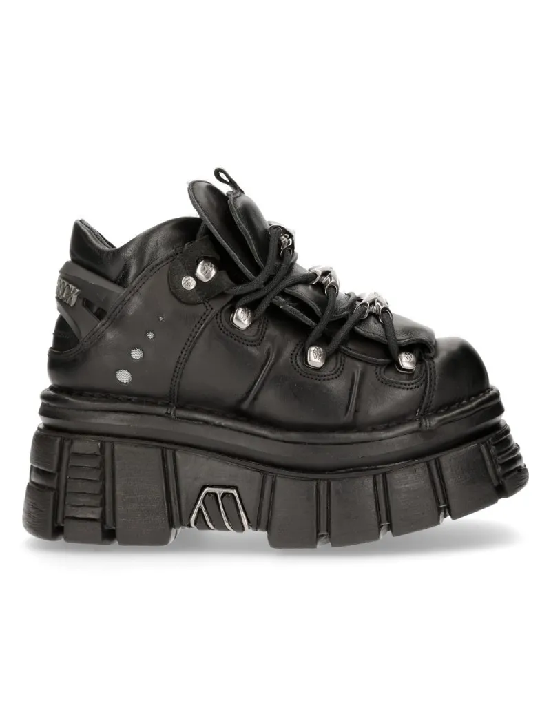 NEWROCK BLACK TOWER ACER ANKLE BOOTS