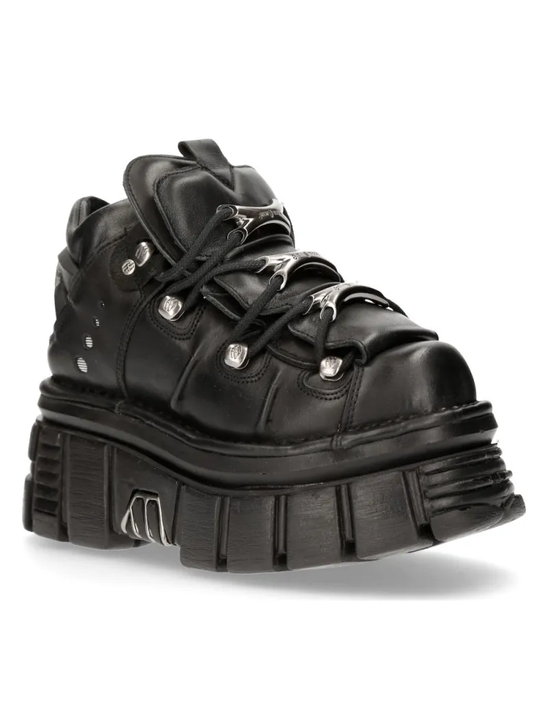 NEWROCK BLACK TOWER ACER ANKLE BOOTS