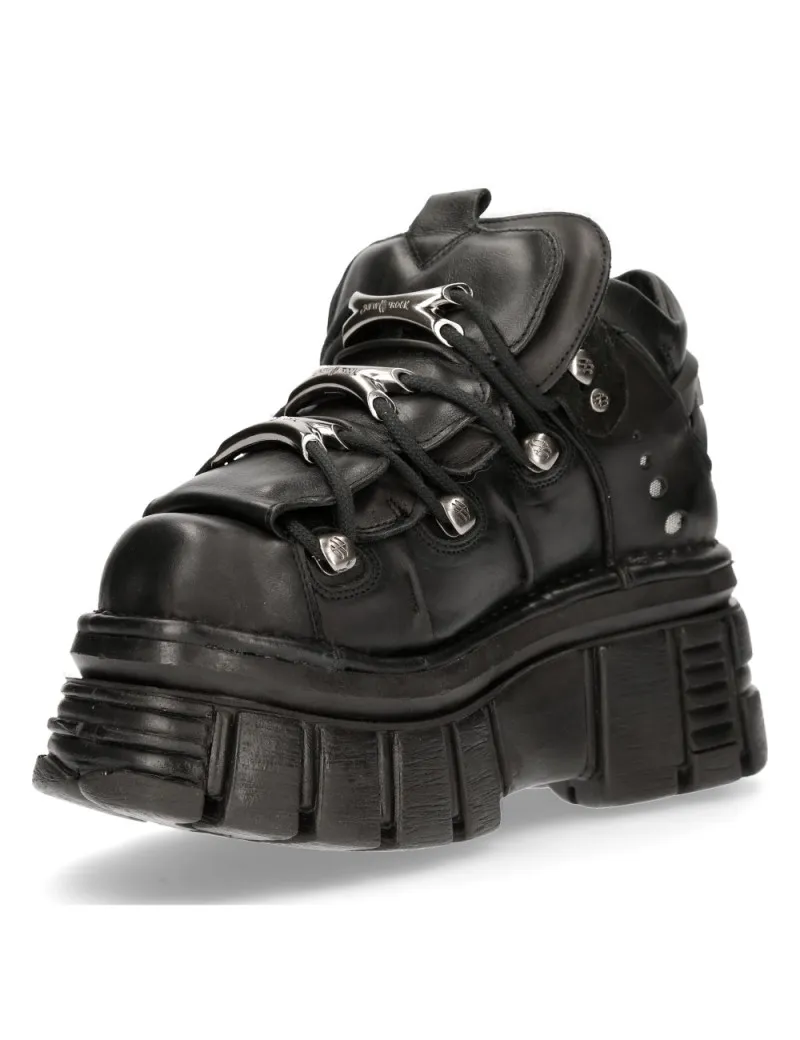 NEWROCK BLACK TOWER ACER ANKLE BOOTS