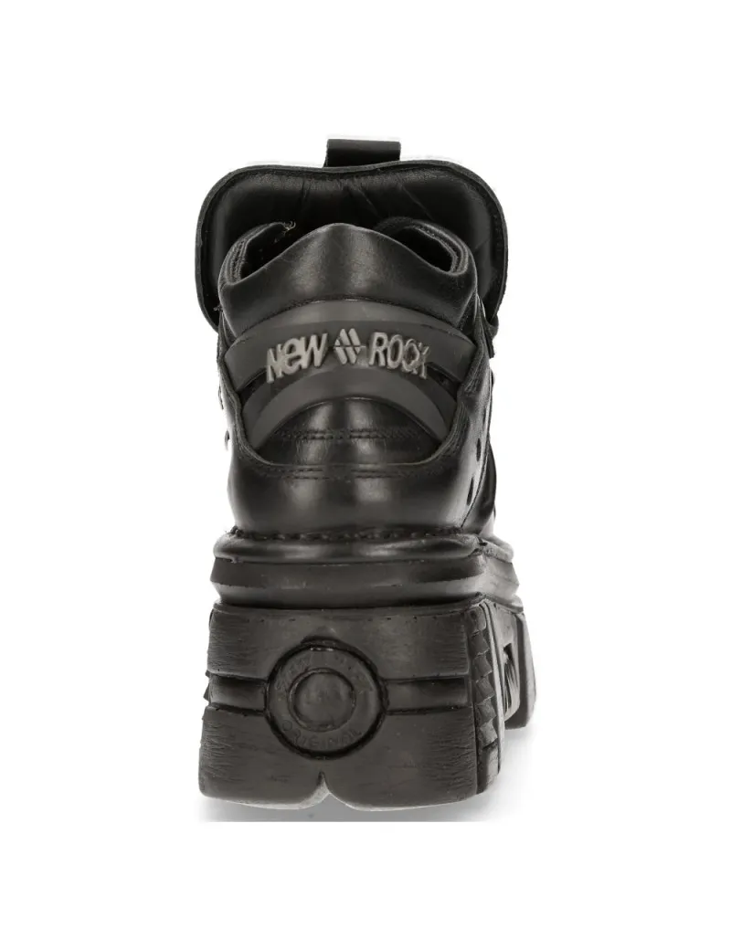 NEWROCK BLACK TOWER ACER ANKLE BOOTS