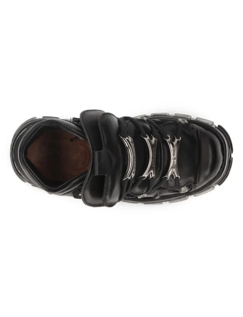 NEWROCK BLACK TOWER ACER ANKLE BOOTS