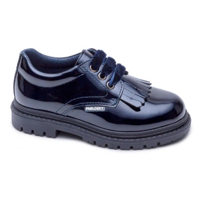 Pablosky niña charol marino cordones