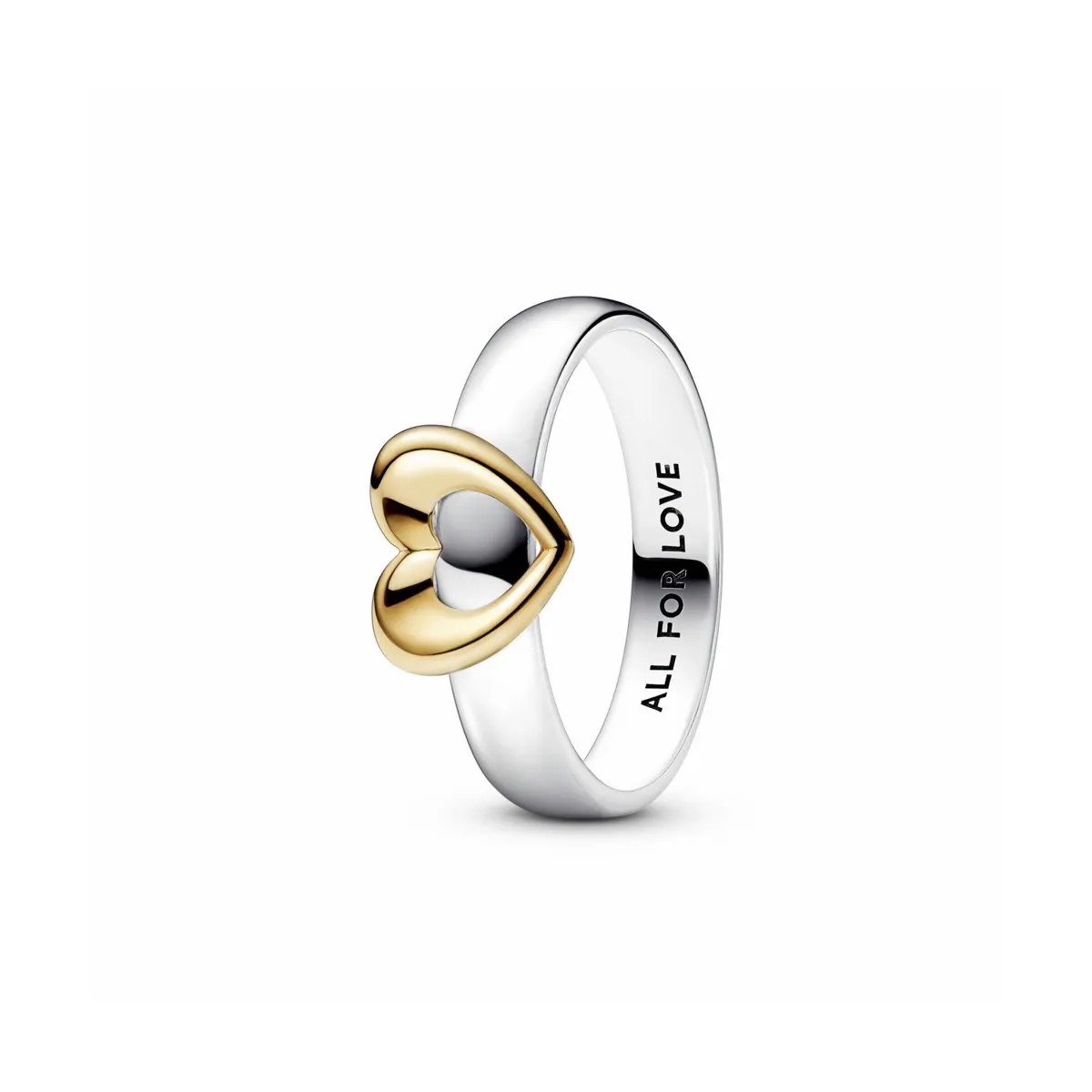 PANDORA ANILLO CORAZóN RADIANTE DESLIZANTE EN DOS TONOS  PANDORA