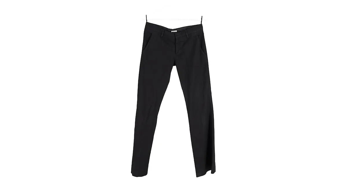 Pantalón Miu Miu de talle bajo en algodón negro 