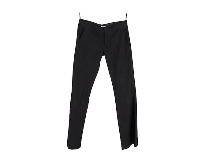 Pantalón Miu Miu de talle bajo en algodón negro 