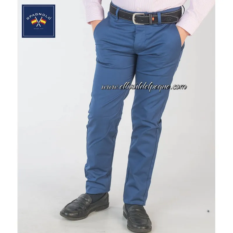 Pantalón Niño Chino Gabardina Azul Tinta Spagnolo