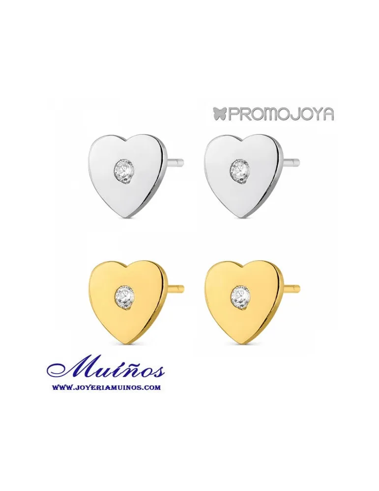 Pendientes Corazones Plata Promojoya
