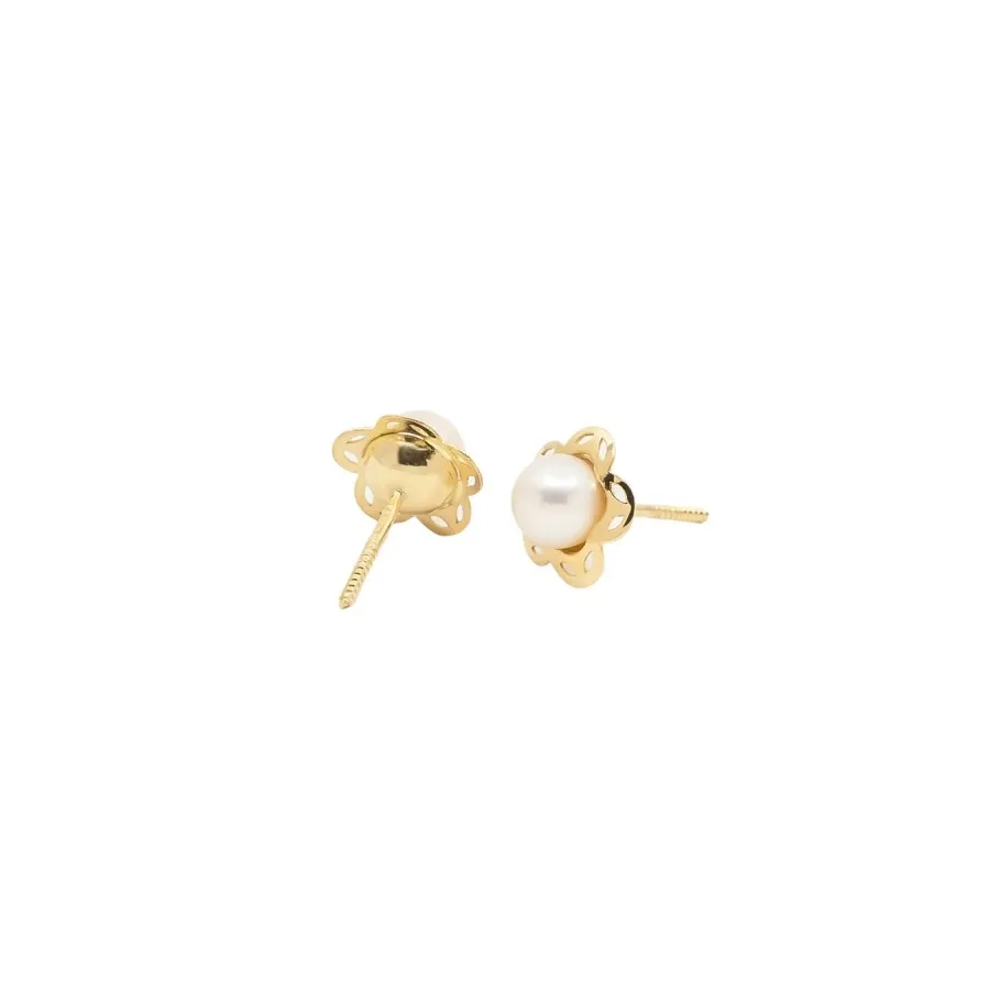 Pendientes Eles Niña Oro 18K Perla Cultivada 67A7302