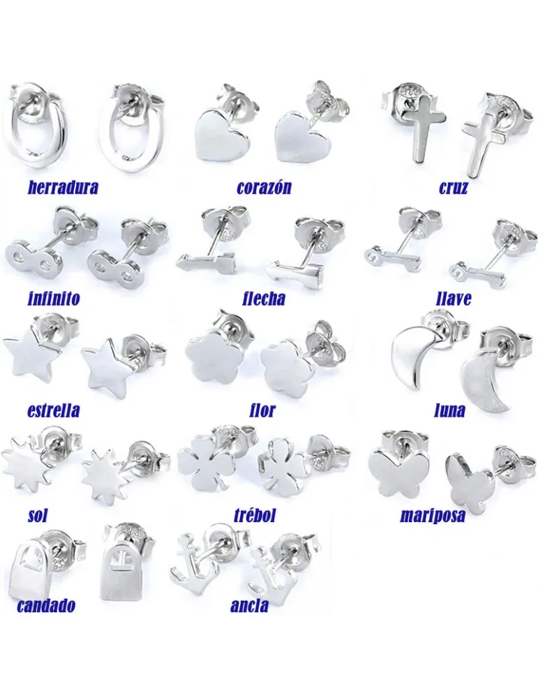 Pendientes plata figuras Promojoya