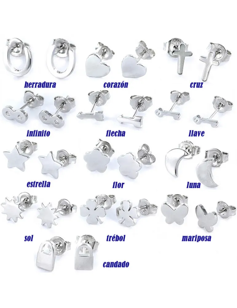 Pendientes plata figuras Promojoya
