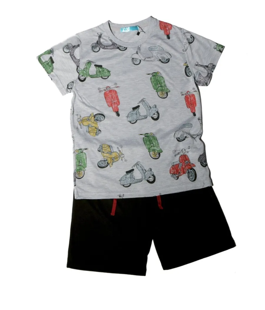 Pijama Pettrus niño corto viscosa motos
