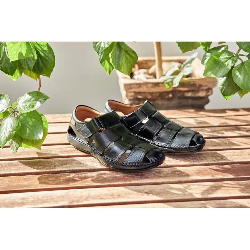 PIKOLINOS TARIFA 06J5433 NEGRO Y CUERO SANDALIA HOMBRE