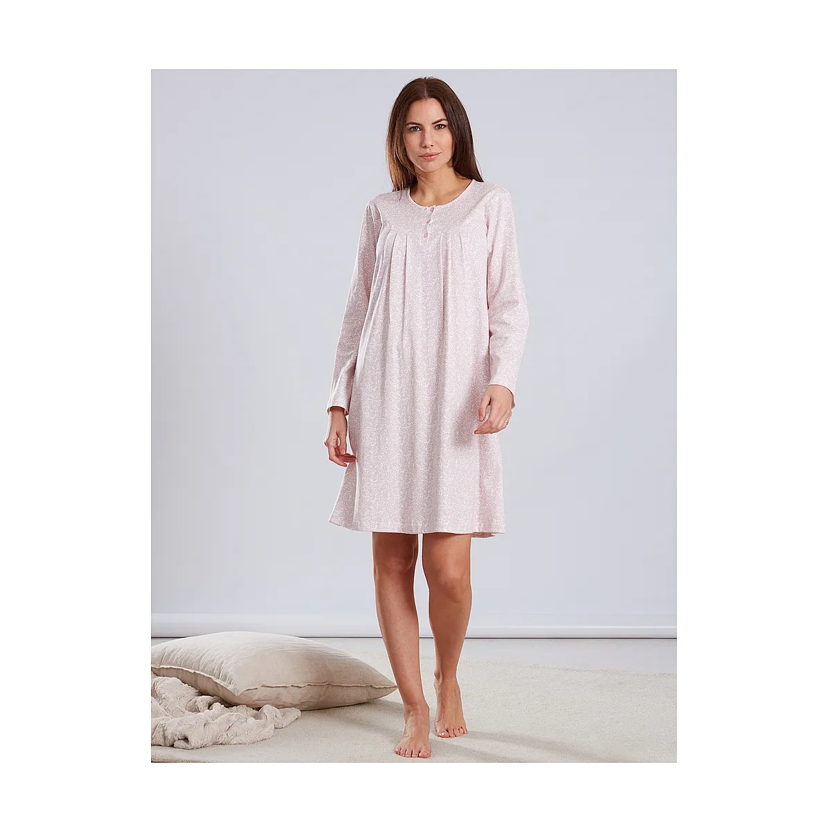 PINK COTTON NIGHTDRESS