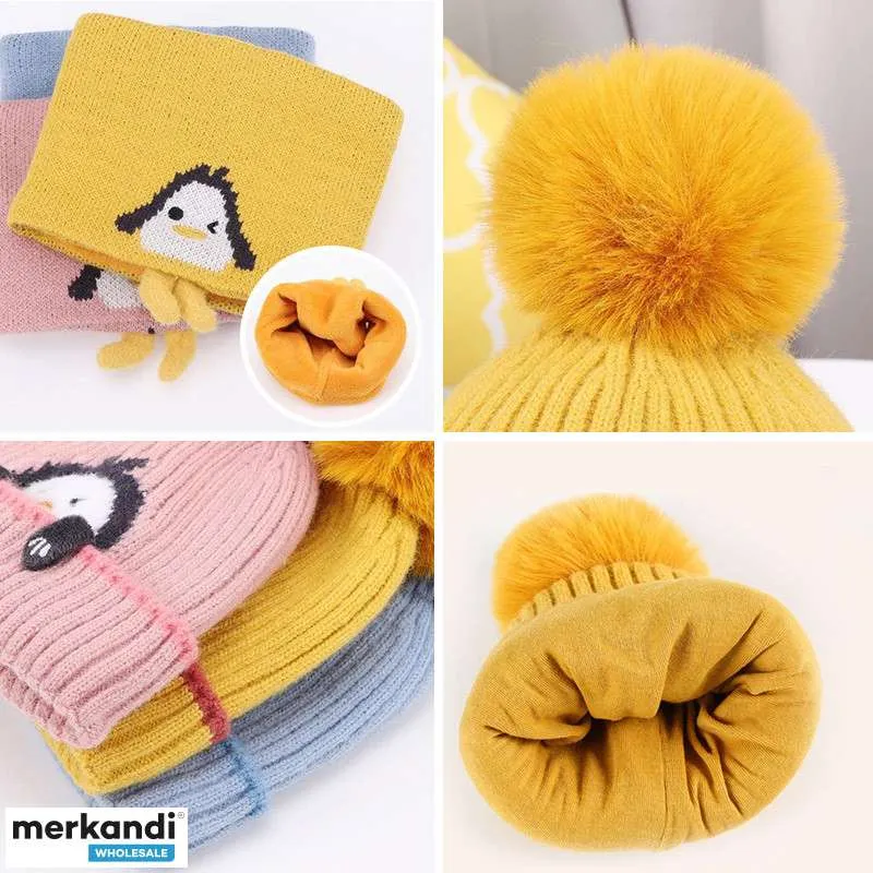 Prepara tu tienda para las aventuras invernales con nuestro conjunto de gorro y bufanda para niños Pingu