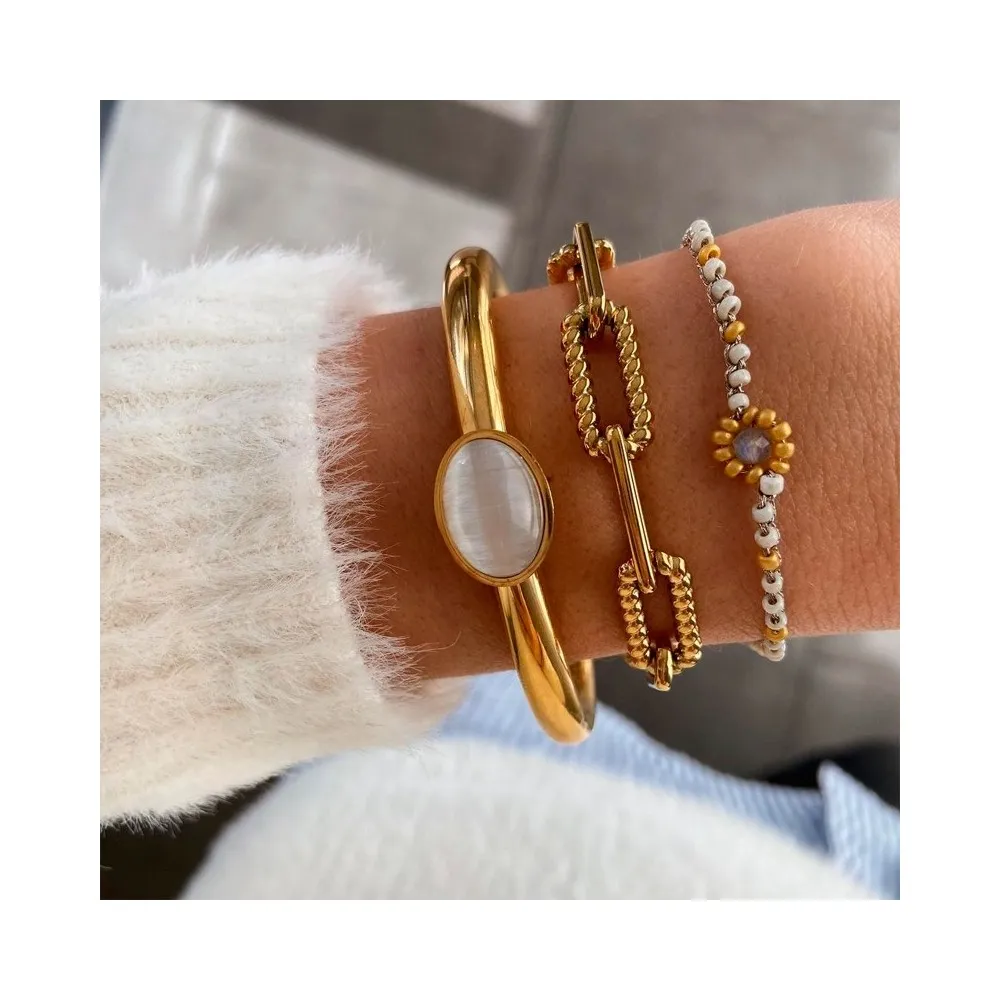 Pulsera Athenea Nácar Oro
