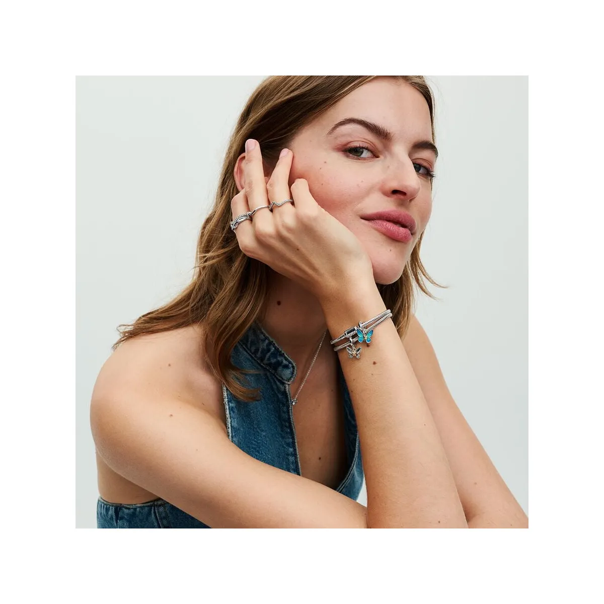 PULSERA DE CADENA DE SERPIENTE CON CIERRE DESLIZANTE MAGNéTICO FáCIL DE CERRAR  PANDORA