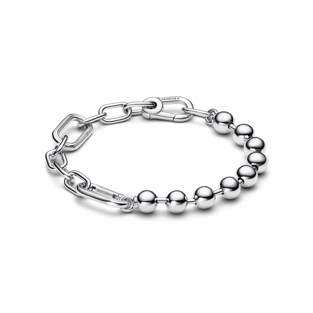 PULSERA DE ESLABONES LINK Y CUENTAS METáLICAS PANDORA ME  PANDORA