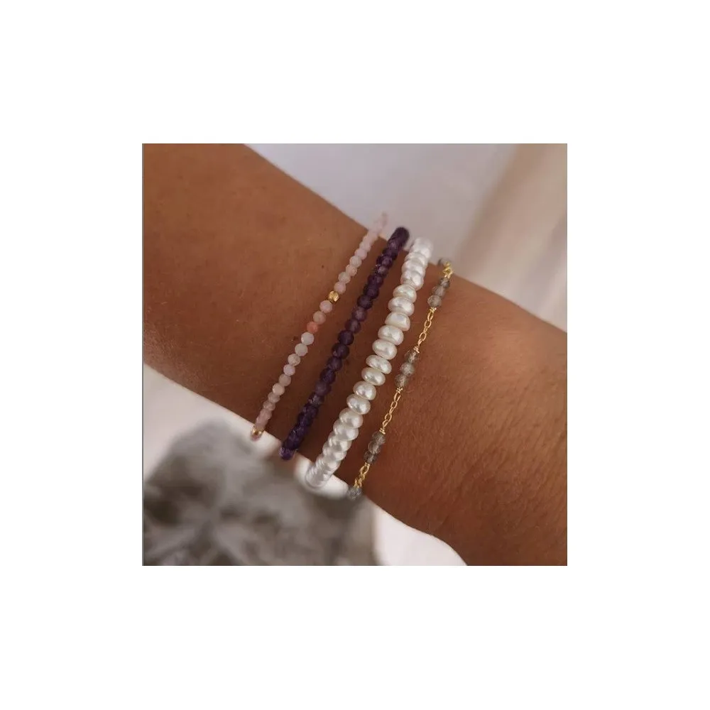 Pulsera Maldives Amatista Oro
