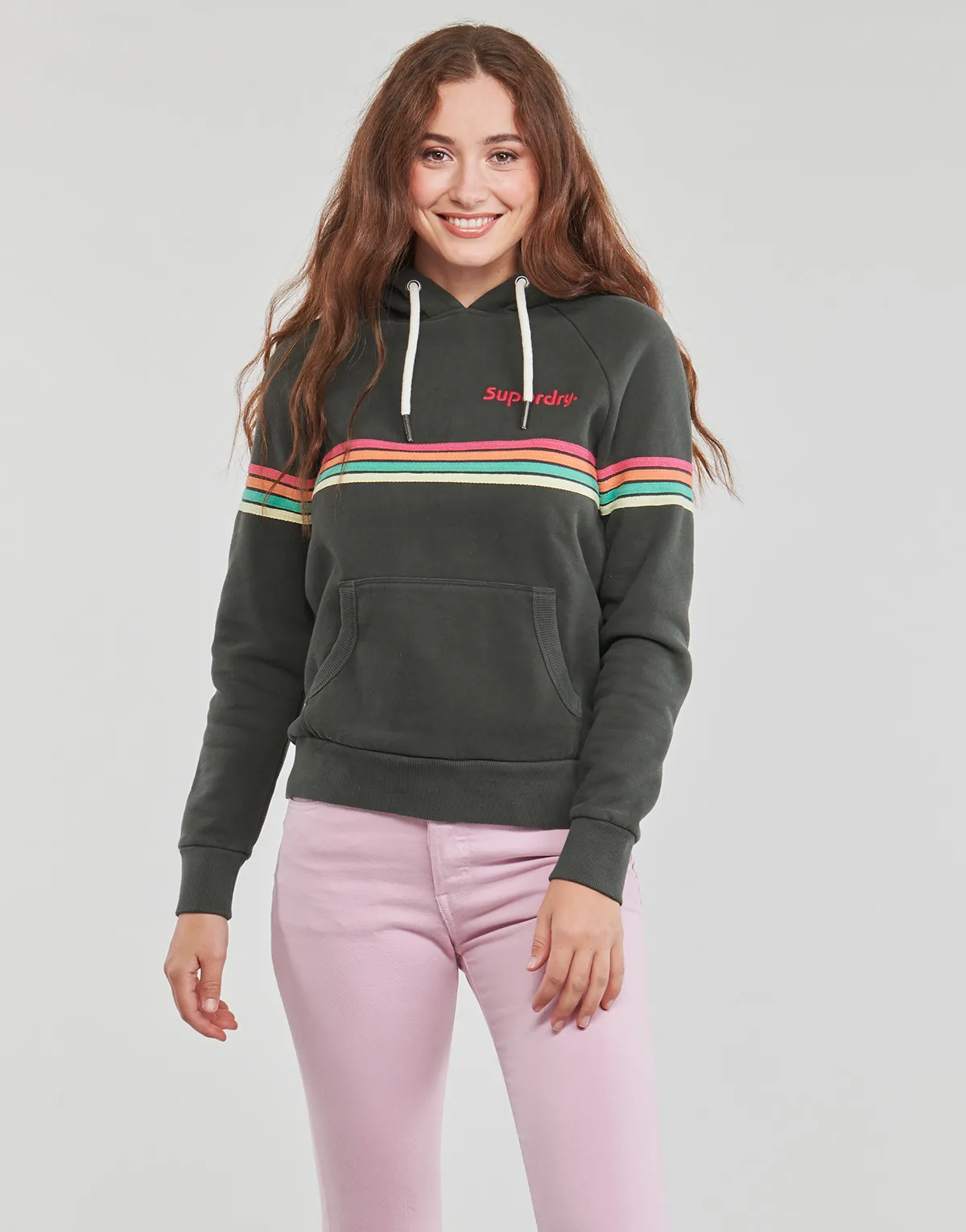 RAINBOW STRIPE LOGO HOODIE