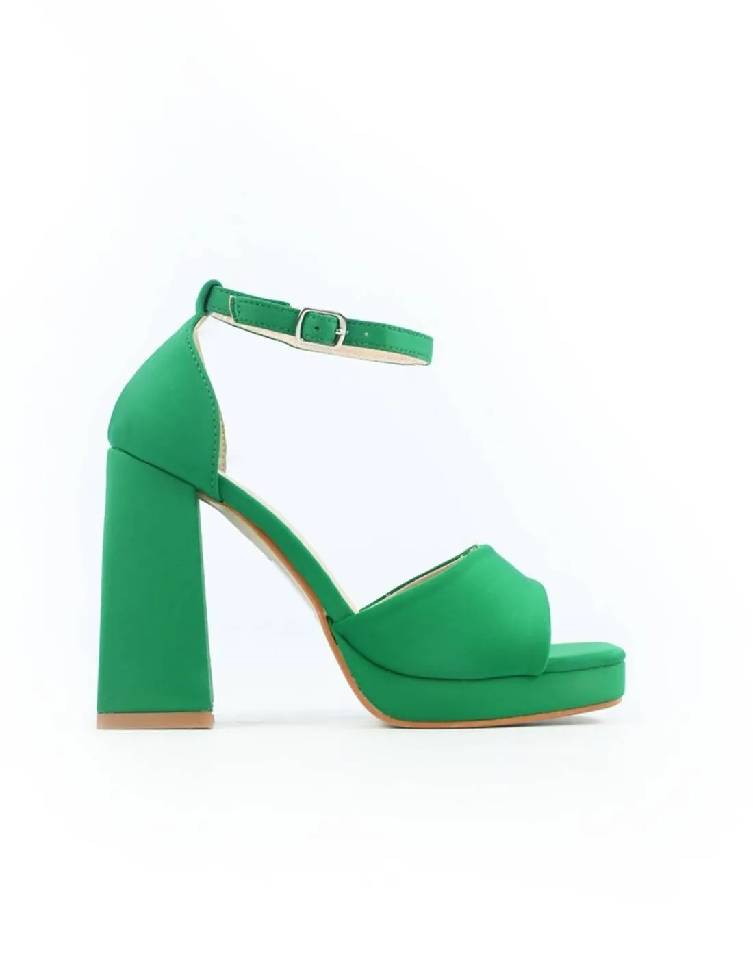 Sandalias verdes de raso | Lara
