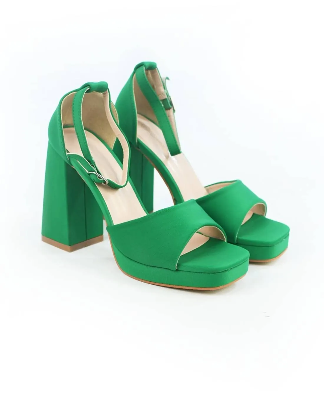 Sandalias verdes de raso | Lara