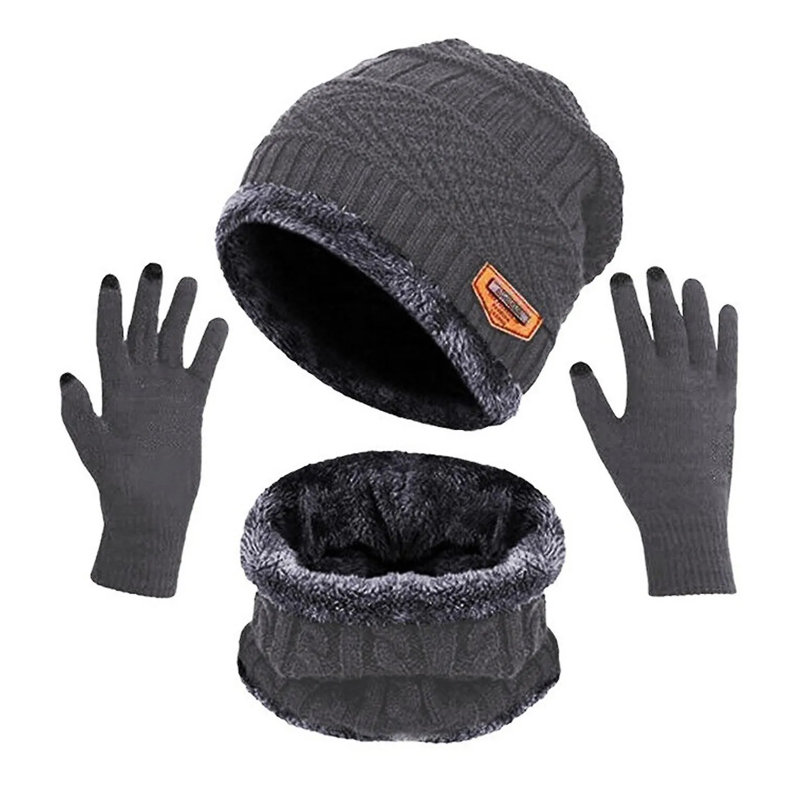 Sombrero de invierno Guantes de bufanda Slouchy Beanie Snow Knit Skull Cap Pantalla táctil Mittens Circle Bufandas para mujeres